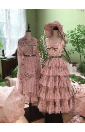 Everlasting Flower Wild Strawberry Field Apron JSK and OP(Pre-Order/Full Payment Without Shipping)